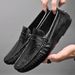 Men's Slip-On Loafers, Flat Driving Casual Shoes, Small Leather Shoes, Low-Cut Slip-On Cowhide, Large Size Men's Shoes 4_vogvips.com