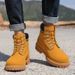 Premium Full-Grain Leather Unisex High-Top Work Boots - Waterproof Slip-Resistant Rugged Martin Boots For Men & Women (Yellow)_vogvips.com