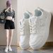 Little White Shoes Female Internet Celebrity Student Lace-up Board Shoes Flat Sports Leisure Female_vogvips.com