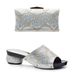Women's chunky sandals with diamond press dinner bag Fashion dress handbag Evening bag Shoes bag set_vogvips.com