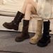 ShoeVault Brown Two-Way Motorcycle Martin 2024 Autumn Winter New Thick-Soled Height-Increasing Melad Short Boots For Petite Women_vogvips.com