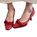 2025 Fall New Bowknot Heels Women, French Fashion Style Square-Toe Stiletto High Heel Pumps For Women_vogvips.com