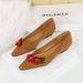 Chinese Niche Shallow Mouth Single Shoes Women's Pointed Head Suede Women's Shoes Wedge Heel Flower Pedicure Comfortable Low Heel Shoes_vogvips.com