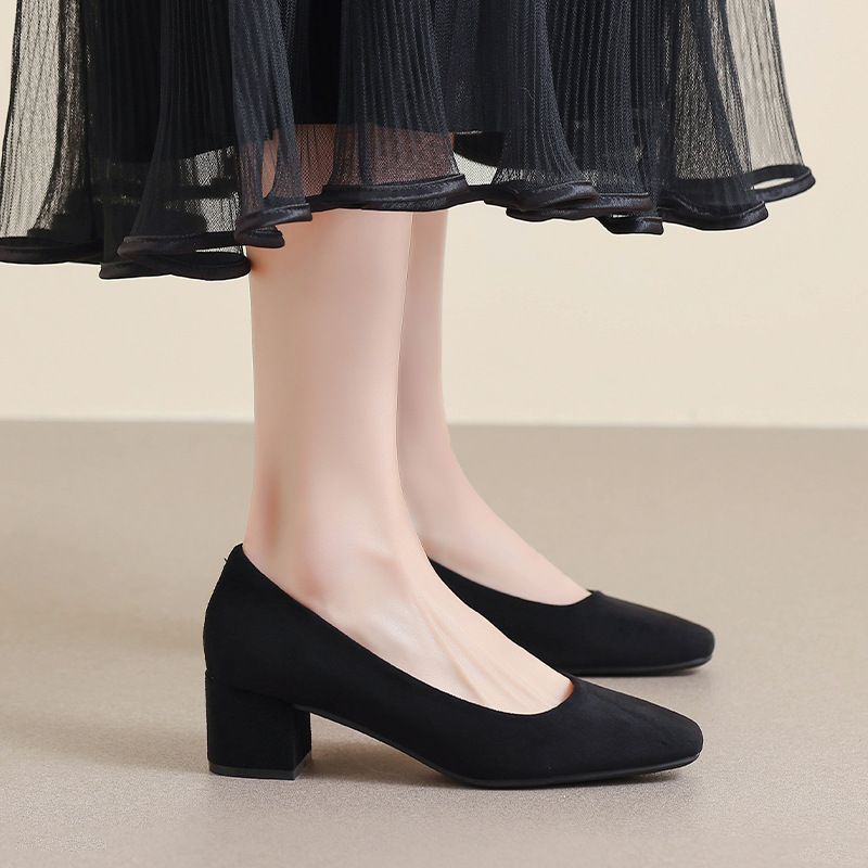 Sheepskin Style~French Square Toe Rhinestone High-heeled Mary Jane Women's 2026 New Summer Work Sh, Elegant Single_vogvips.com
