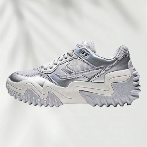 Retro Wave Shape Platform Trainers Men Women Shock Resistant Anti Slip Street Sneakers_vogvips.com