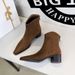 578-3 European And American Style Fashionable Simple Winter Versatile Chunky Mid-heel Pointed Suede Fashion Short Boots_vogvips.com