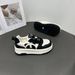 Panda Round Toe Thick Soled White Shoes New Chic Big Head Bread Student Campus Sneakers_vogvips.com