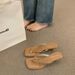 French Style Fairy Shoes Summer Outdoor 2024 New Simple Toe Post High Heel Sandals_vogvips.com