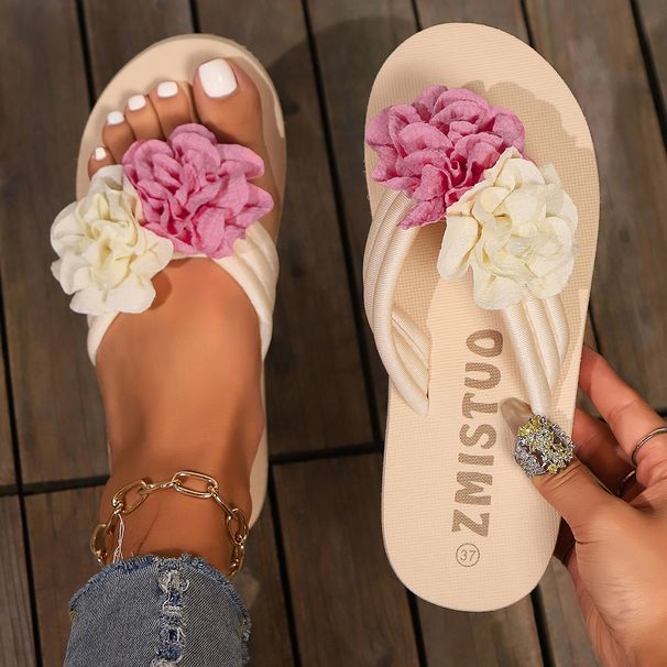 Slippers Flower Flip-flops Platform Slippers Casual Everything With Light Beach Slippers_vogvips.com