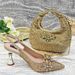 Women's Shoes And Bags Set Pointed High Heeled Sandals Diamond Shoes With Handbags (soft)_vogvips.com
