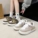 Thick Soled Trendy Round Toe Board For Women New Autumn Winter Low Cut Warm Comfortable Lace Up Fashionable Sports_vogvips.com