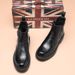 Men's Martin Thick Sole Autumn New Mid-Top Soft Leather Short Fashion Trend Motorcycle Height Increasing Boots_vogvips.com