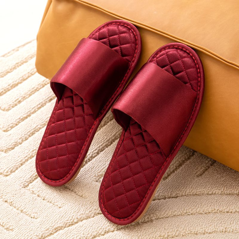 Wedding Slippers, Festive A Pair Of Spring And Summer Couples, Accompanying Wedding, Morning Robe, Groom, Bride, Red,_vogvips.com