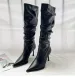 Sexy Winter Women High Boots Fashion Pointed Toe Stiletto Heel Long Boots Ladies Elegant Knee High Boots Shoes Botas De Mujer_vogvips.com