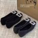 Women's Winter Faux Fur Lined Mary Jane Shoes With 5CM Hidden Wedge & Square Buckle - Slip-On Comfort Flats For Everyday Wear (Black/Grey)_vogvips.com