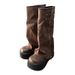 Petite Platform Thick Sole Tube Boots For Women, Thin Over-the-Knee Long Riding Boots, Height Increasing Magic Tool_vogvips.com