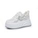 Small Thick-soled Heightening Little White Shoes Women's New Hollow Mesh Shoes Casual Versatile Breathable Sports Women's Shoes_vogvips.com