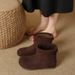 2026 Vintage Fleece-Lined Thickened Short For Women Autumn Winter New Veratile Super Popular Soft Sole Melard Snow_vogvips.com