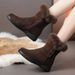 Women's Winter Plush New Flat Bottom Thick Bottom Rabbit Fur Thick Snow Boots_vogvips.com