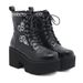 New Women's Knight Embroidered Platform Shoes Heel Height Increasing Thick Sole Petite Martin Boots_vogvips.com