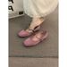 French Style Pink Chain Gentle Mary Jane For Women 2024 Spring Autumn Dress Ballet Elegant Evening Shoes_vogvips.com