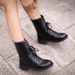 Martin For Women 2023 Autumn Winter Couple Style Large Size Round Toe Chunky Heel Lace-up Casual Mid-calf Boots_vogvips.com
