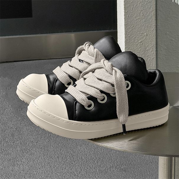 Chunky Slip-On Fat Casual Shoes For Men, Bread Shoes, Trendy Low-Top Height-Increasing Thick-Soled Versatile Fashion_vogvips.com