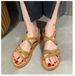 Upgraded New Roman For Women, Flat Elastic Soft Sole Summer Sandals, Women's Cross Strap Outdoor Sandals_vogvips.com
