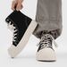 Men's Canvas Shoes 2025 Fall New Trendy Versatile Thick Soles Mickey Sneakers Sporty Casual Oversized High Top Boardwalks_vogvips.com