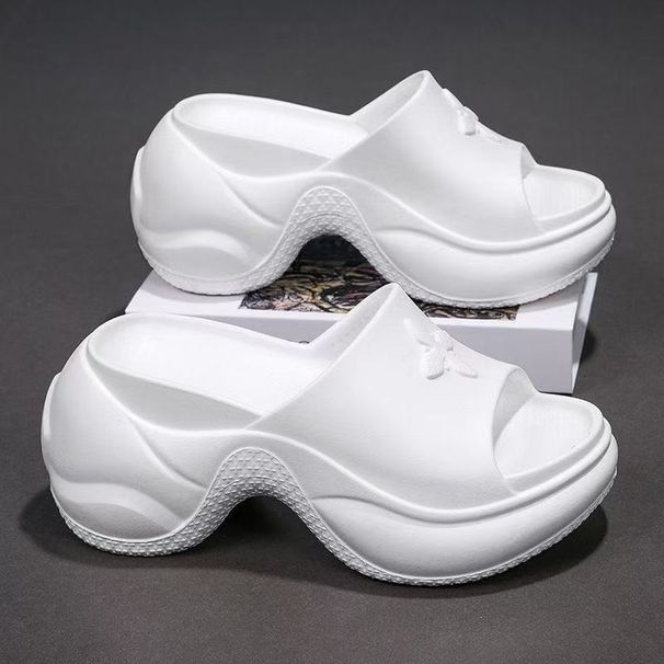 Height Increasing Artifact Summer 25 New Cross Flower Slippers Women On The Beach, Extra Thick Soled High-Heeled Sandals_vogvips.com