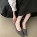 2025 Spring New Commuter Work Professional Comfortable Pointed Flat Bottom Melad Matte Single Women's Bean Shoes_vogvips.com
