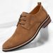 Men's Matte Leather Casual British Style Lace-Up Shoes Fashion Trendy Footwear_vogvips.com