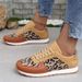Women's New Thick Soled Leopard Print Lace Up Casual Sports Shoes Women's Large Size Low Top Single Shoes Running Shoes_vogvips.com