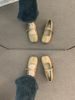 Flat Gentle Evening Shoes, French Style Cream Yellow Pig Trotters, Single For Women In Spring And Autumn, Soft Soles_vogvips.com