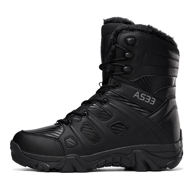 Military Boots, Outdoor Hiking Boots, Winter Snow Boots, Warm And Plush Durable Men's Shoes_vogvips.com