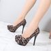 Ultra Slim Heel Hate Heaven High Shallow Mouth Round Toe Single Shoe Waterproof Platform Leopard Print Suede Women S_vogvips.com