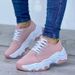Women's Casual Lace-Up Sneakers With Round Toe & Cushioned Sole - Breathable PU Upper, Low-Top Comfort Shoes For Spring, Summer, Fall_vogvips.com