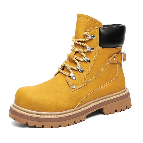 Martin Boots Thick-soled Heightening Tooling Retro Short Boots Outdoor Mountaineering Boots Wear-resistant Rhubarb Boots_vogvips.com