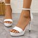 MTX Plus Size High Sandals For Women 2025 Summer One-Strap Chunky Heel Sexy Nightclub Waterproof Platform Fashion Shoes_vogvips.com