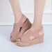 Summer Fish Mouth Large Size Wedge Heel Open Toe Buckle Strap Roman Style High Heel Sandals_vogvips.com