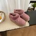 Henan Sangpo Snow Boots Women's Snow Shoes Thick Sole Heel-Raising One-Step-On Fleece Lined Wool Shoes Winter_vogvips.com