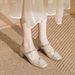 2026 Round-toe Mary Jane Ballet Shoes, Women's Matching Skirt, High-heeled Women's French Silver Single Shoes_vogvips.com