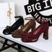French-style Elegant One-shoulder Buckle Bow, Square Toe, Suede, Thick Heel, Waterproof Platform, Stunning Women's Shoes_vogvips.com