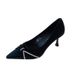 Comfortable Commuting Elegant Rhinestone-decorated Pointed-toe Low-heeled Shoes 6.5cm Fashionable Casual High Heels_vogvips.com