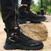 Men's High Top Steel Toe Safety Boots,Microfiber Leather Upper, Non-Slip Rubber Sole For Miners, Construction & Factory Workers Work Shoes_vogvips.com