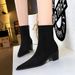 009-11 Fashionable And Simple Knight Women's Sexy Nightclub Look Thin Thick Heels Pointed Suede Short Boots_vogvips.com
