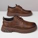 Autumn New Handmade Online Business Casual Men's Workwear Big Head Lace Up Soft Sole Breathable Leather Shoes_vogvips.com