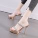 1513-29 Rhinestone Black European And American French Style Platform Sandals 2025 Spring/Summer New Ultra High Heel_vogvips.com