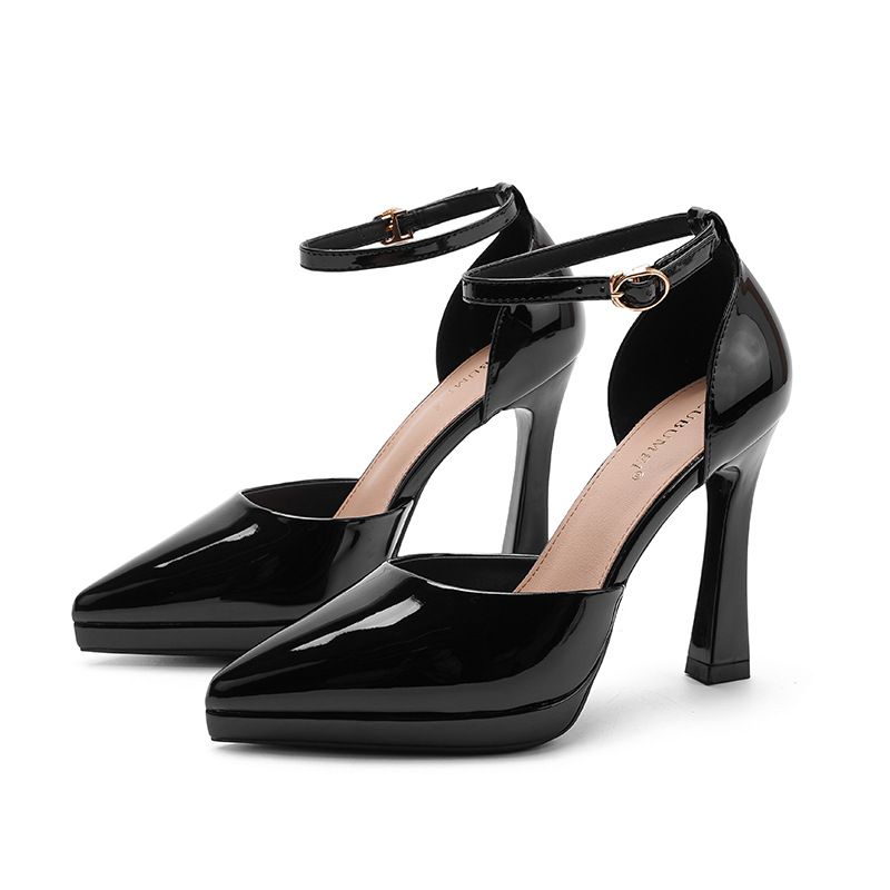 MTX 105-5 Sexy Elegant Pointed Toe Stiletto Heels One-Strap Hollow High Heel Sandals Waterproof Platform Comfortable Single_vogvips.com