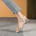 Warren Summer New Fashion Super Mid-heel Rivets Word Low-heeled Sandals Women's Large Size Shoes 41-43 Foreign Trade Sources_vogvips.com